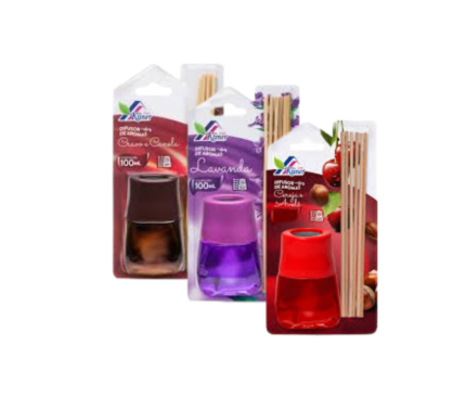 Difusor de Varetas Cereja e Avelã/ Cravo e Canela/ Lavanda 100ml Kliner